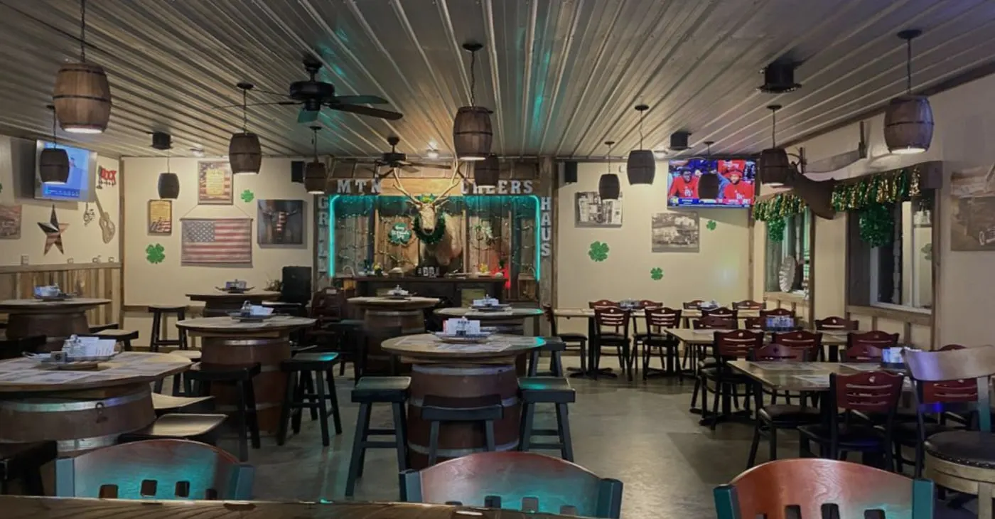 The dining room at Mountain Cheers Grill Haus